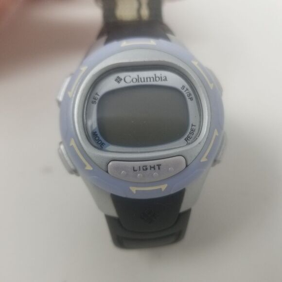 Columbia CL-5017 Adjustable Hook & Loop Fabric Band Digital Sports 10 Lap Watch - Picture 3 of 11